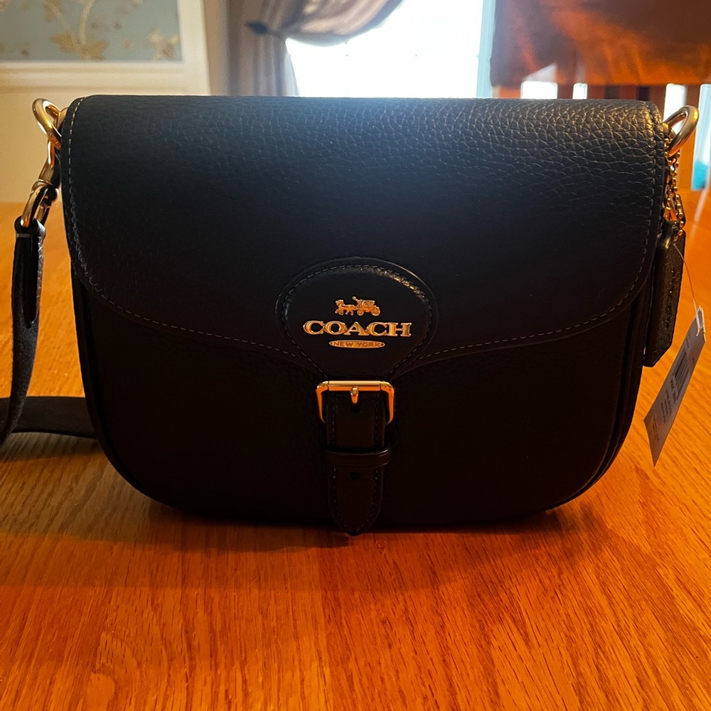 Coach Black Pebbled Leather Crossbody Bag 🖤